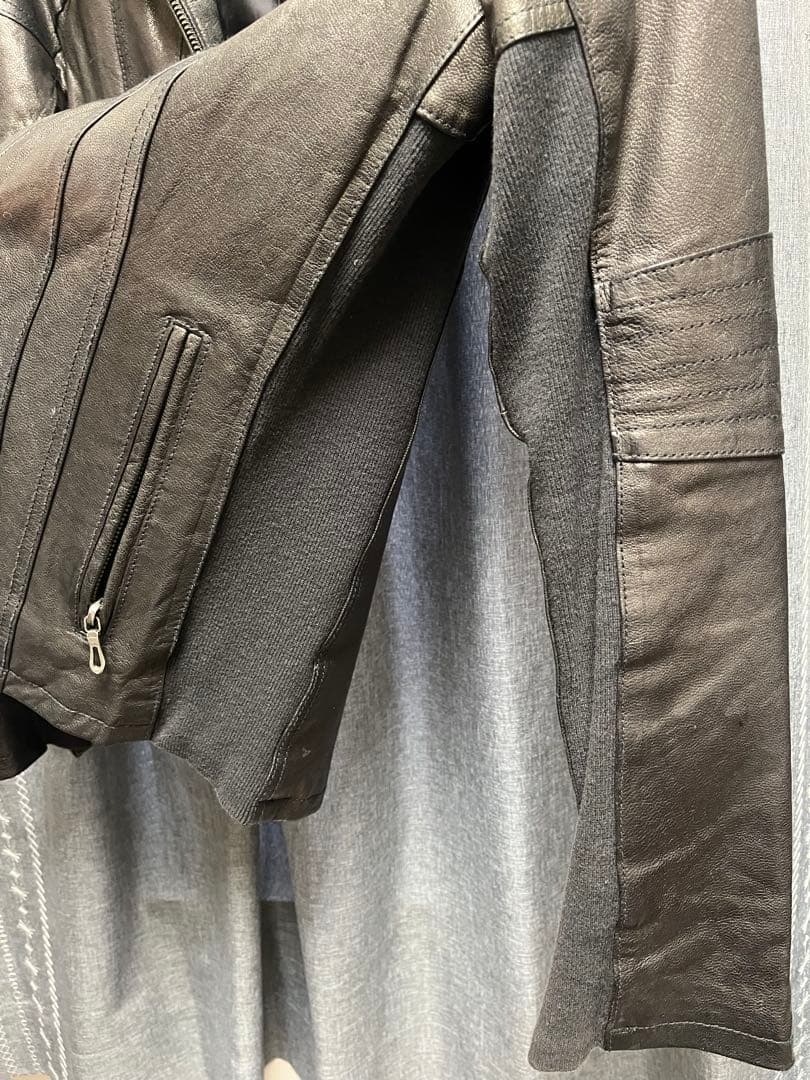 5351 HOMMES レザーライダース　ブラック