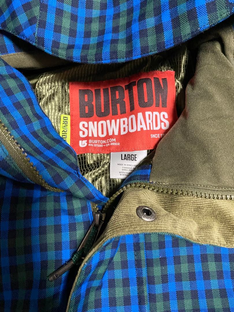 BURTON スキー スノボ ウェア 上下 セットアップ　チェック　Lサイズ
