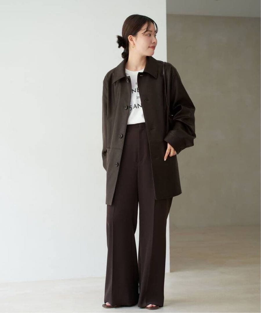 Plage Leather Like Car コート ブラック　 38