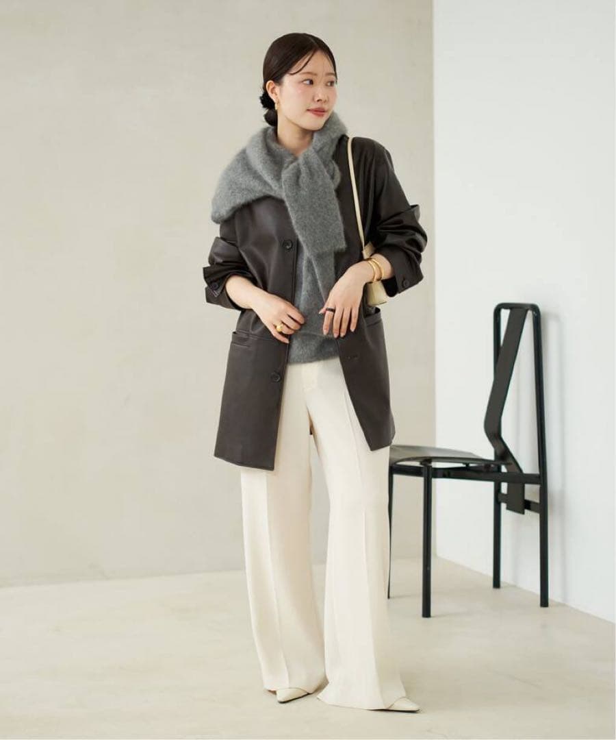 Plage Leather Like Car コート ブラック　 38