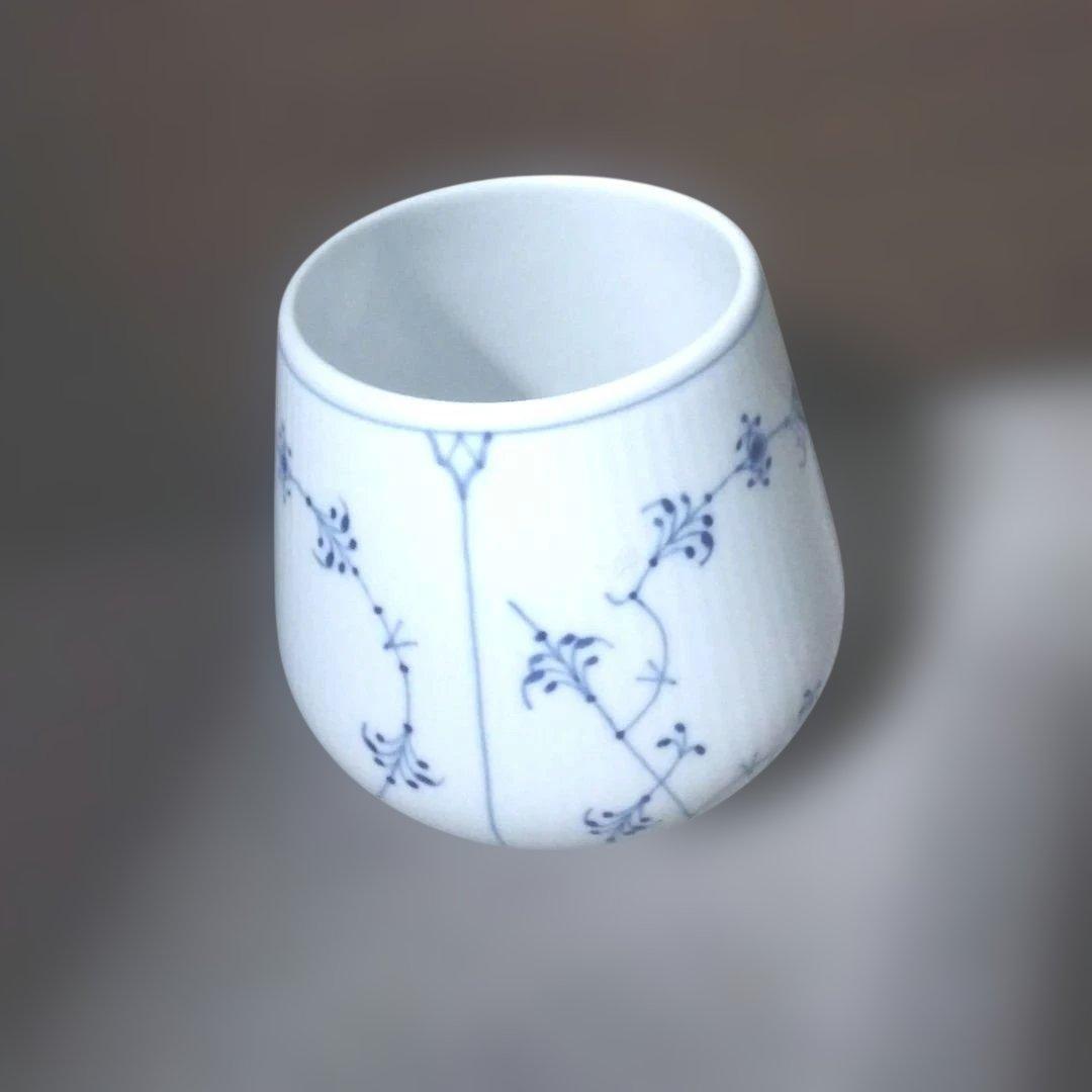 未使用】Mロイヤルコペンハーゲン青い花模様 ブルーフルーテッド・プレイン花瓶
