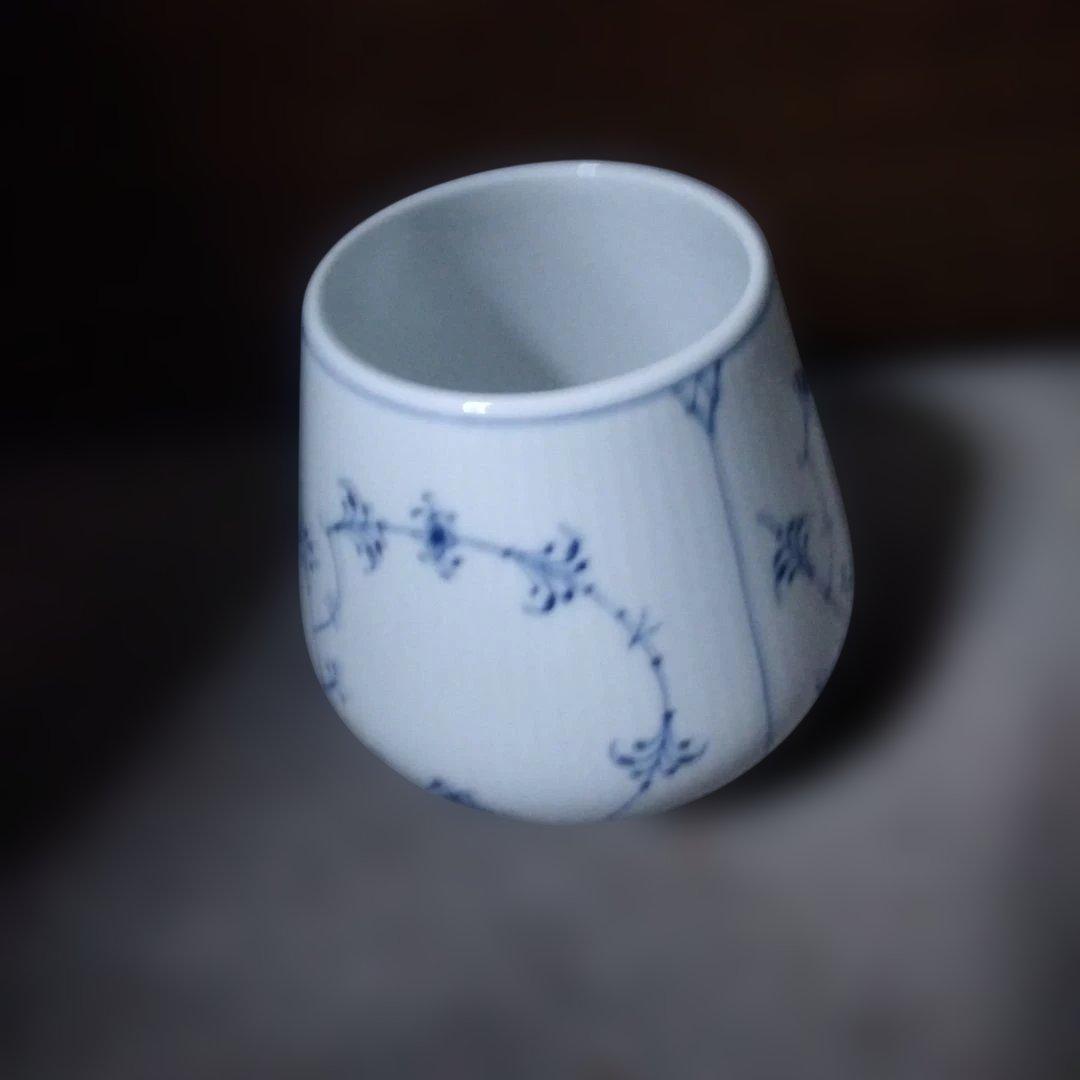 未使用】Mロイヤルコペンハーゲン青い花模様 ブルーフルーテッド・プレイン花瓶