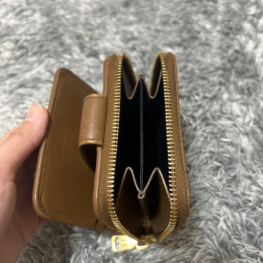 YSL イブサンローラン　ブラウン 二つ折り財布