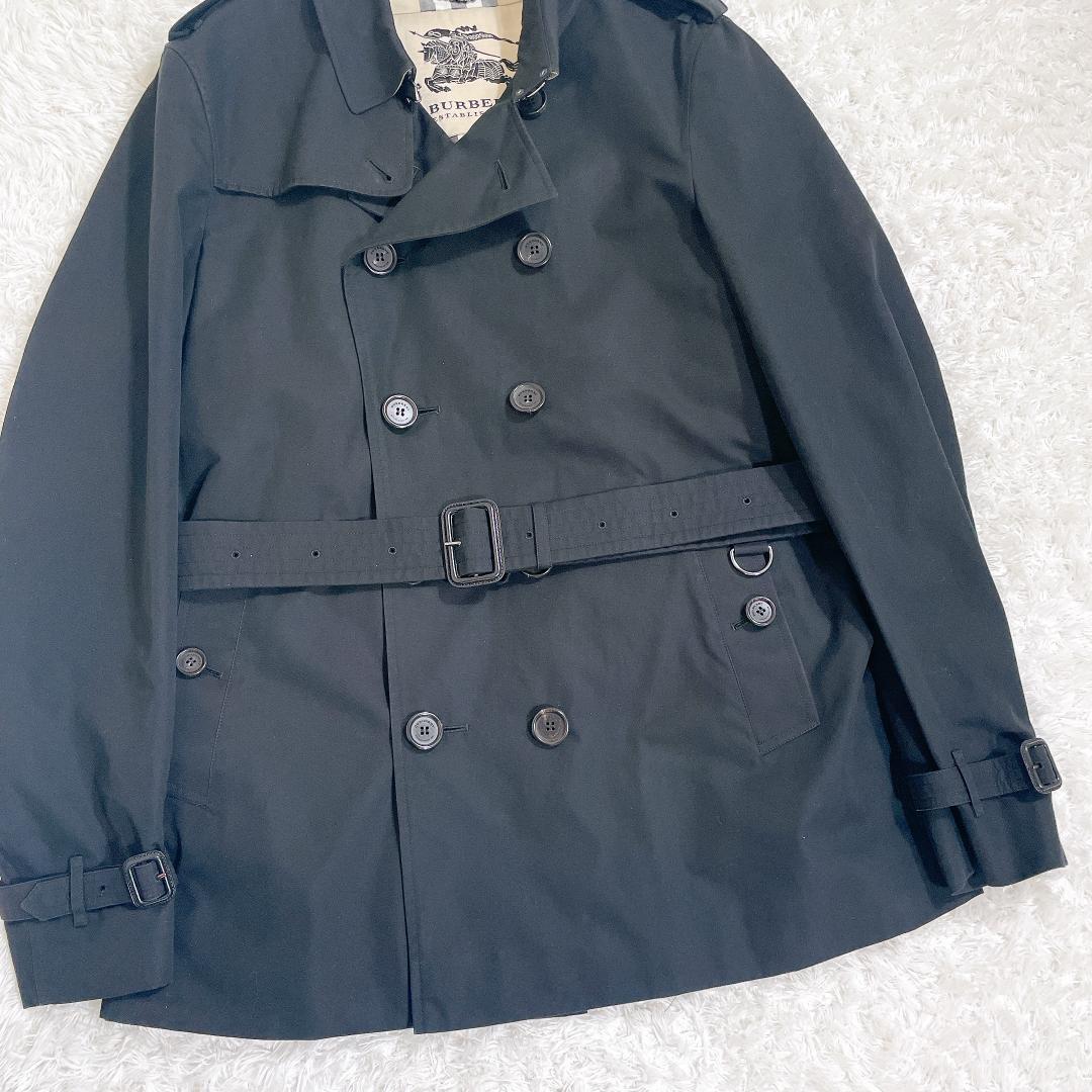 バーバリー メンズトレンチコート chelsea ショート ノバチェック XL
