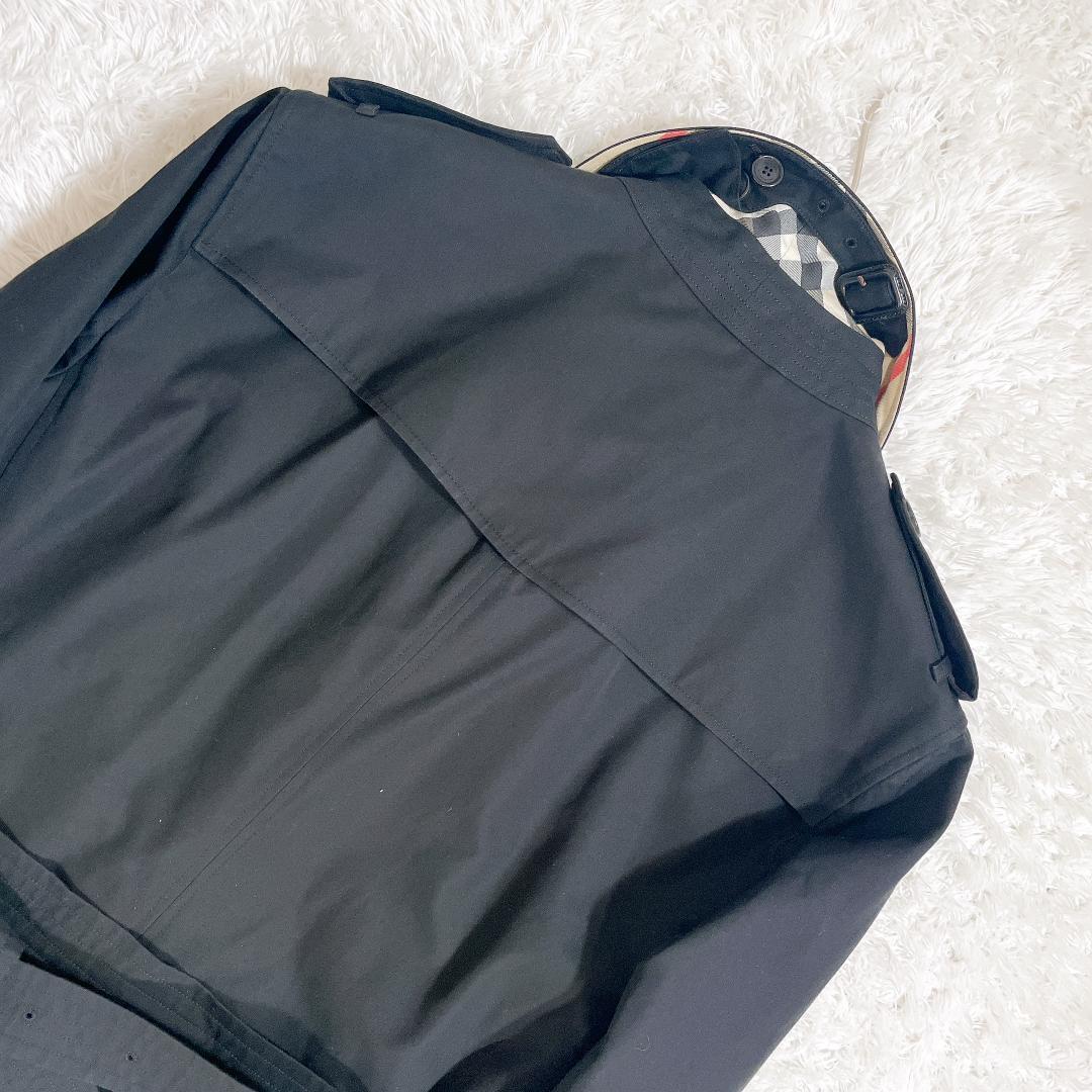 バーバリー メンズトレンチコート chelsea ショート ノバチェック XL
