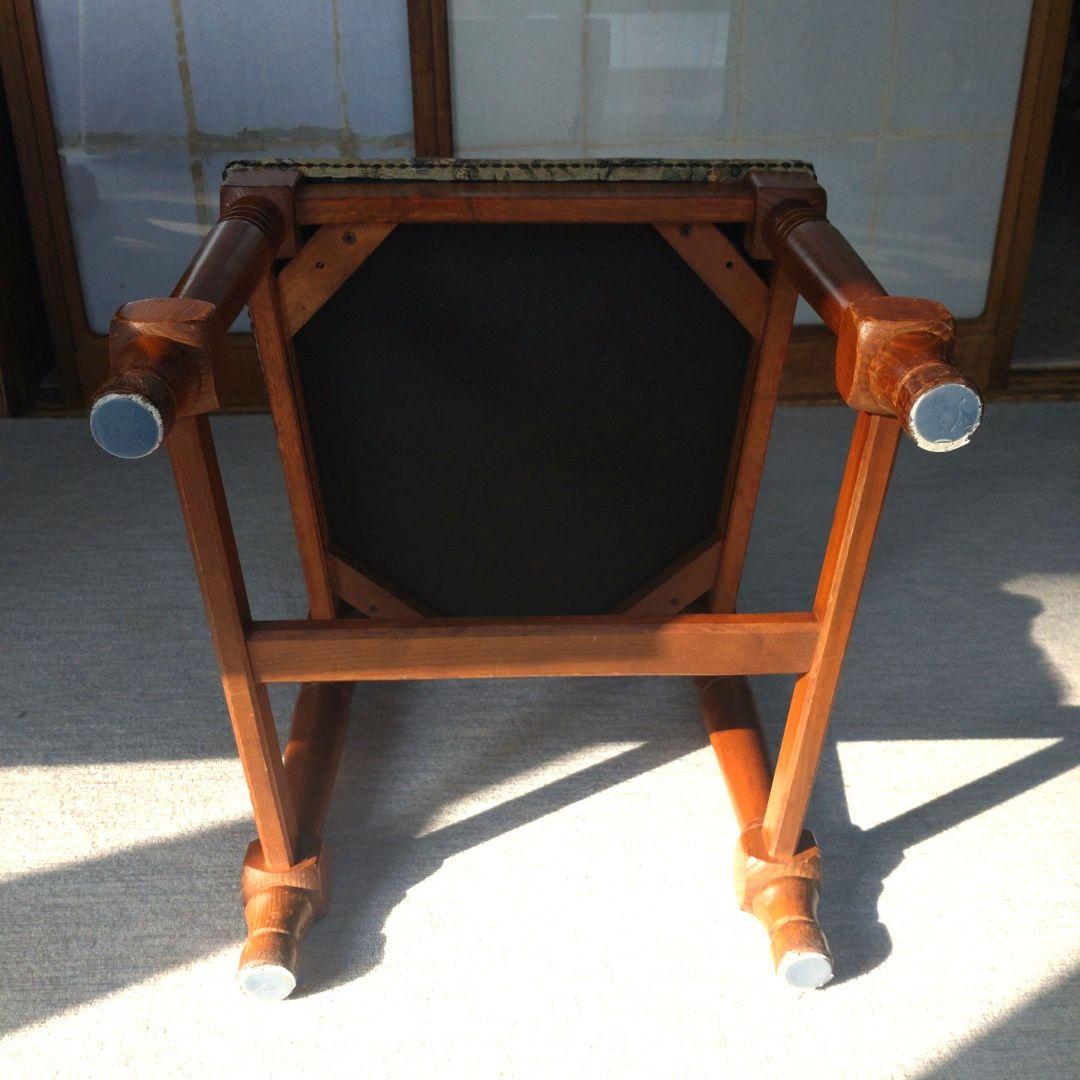 ​【英国アンティーク調】ダイニングチェア ゴブラン織 花柄 鋲打ち 木製　1/4