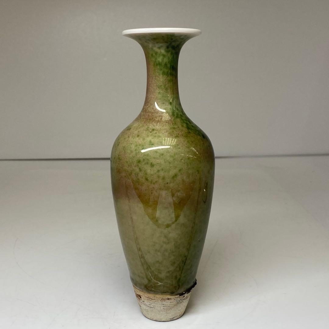 中国清時代 辰砂花瓶 h17cm 東キ7-1129☆2F トヒル