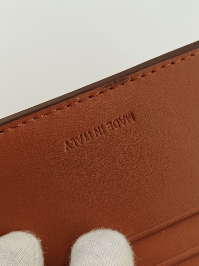 CELINE トリオンフ ミニ財布 ストライプ×ブラウン