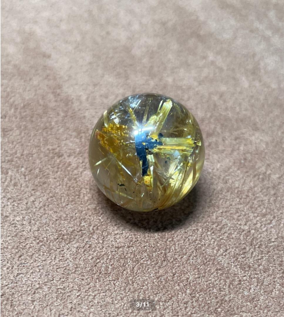 ゴールド タイチン ルチル クォーツ スフィア ゴールド ルチル 丸玉 18mm