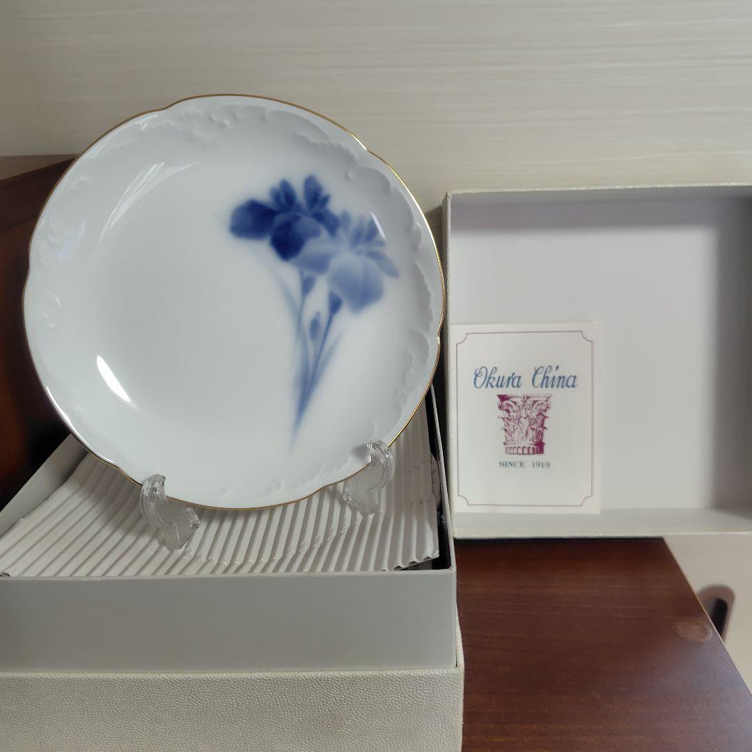 大倉陶園/OKURA　ブルーアイリス　デザートプレート　銘々皿5枚セット