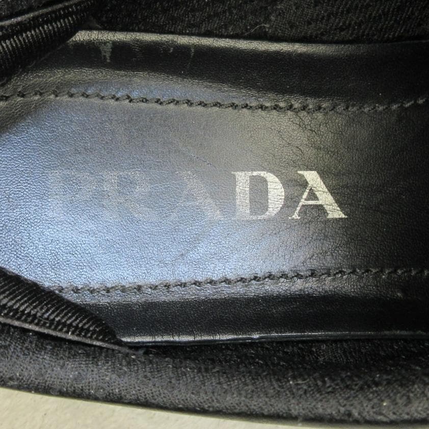 ✨ロゴ満載✨PRADA オールレザースニーカー 黒 EU35 22cm相当