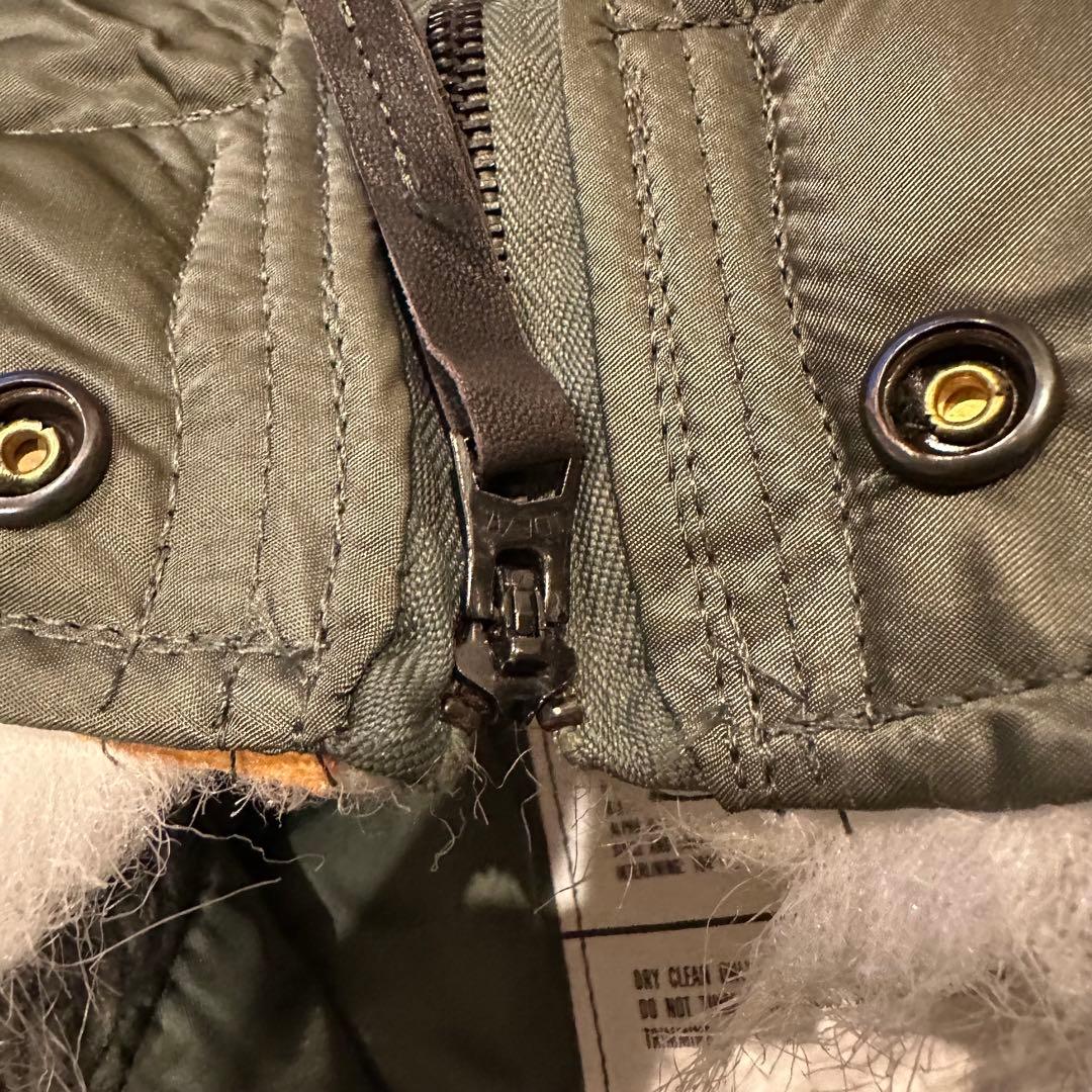 美品 米軍実物 80s ALPHA社製 N-2B フライトジャケット S セージ