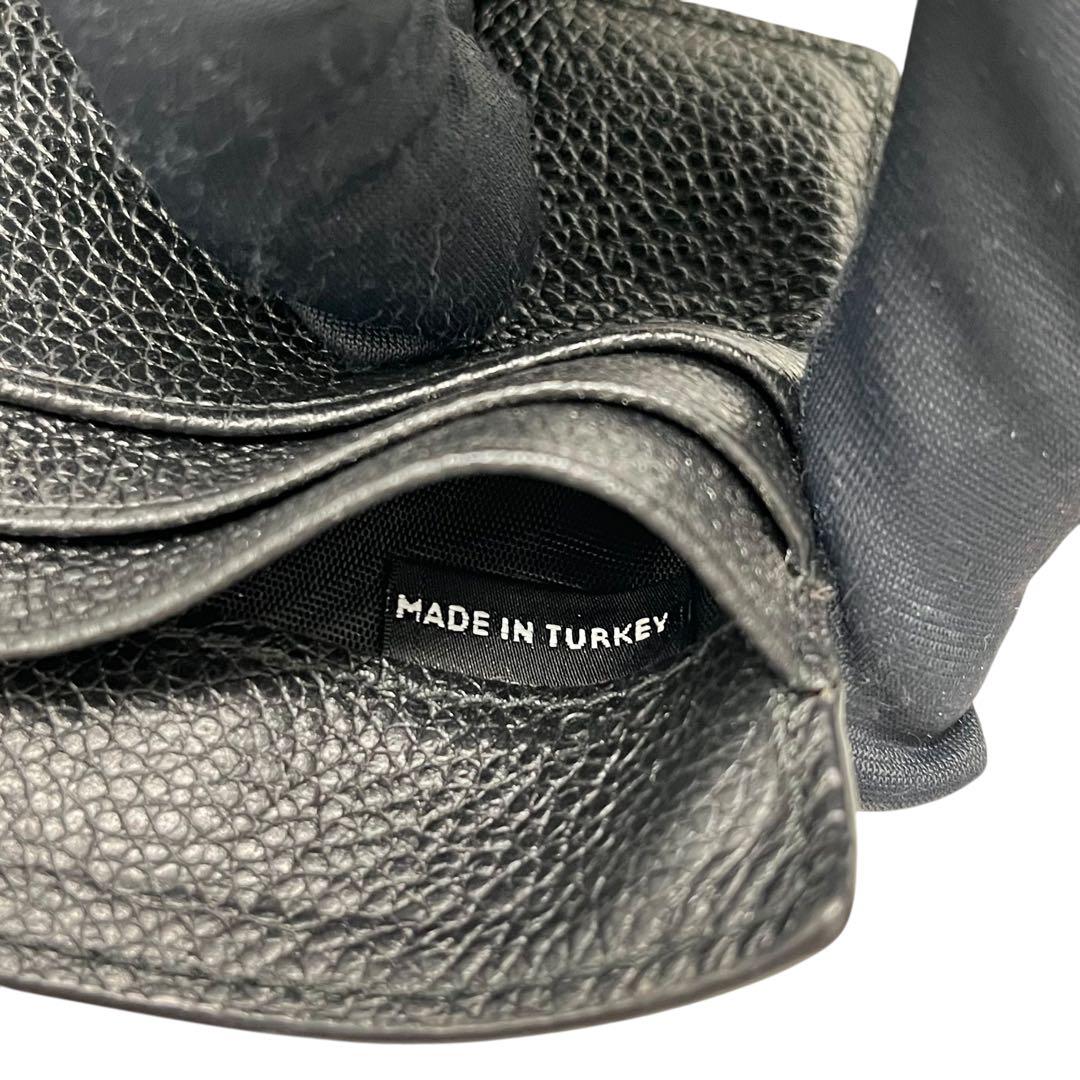 希少✨プラダ マネークリップ 札入れ シボ革 三角ロゴ レザー ブラック メンズ