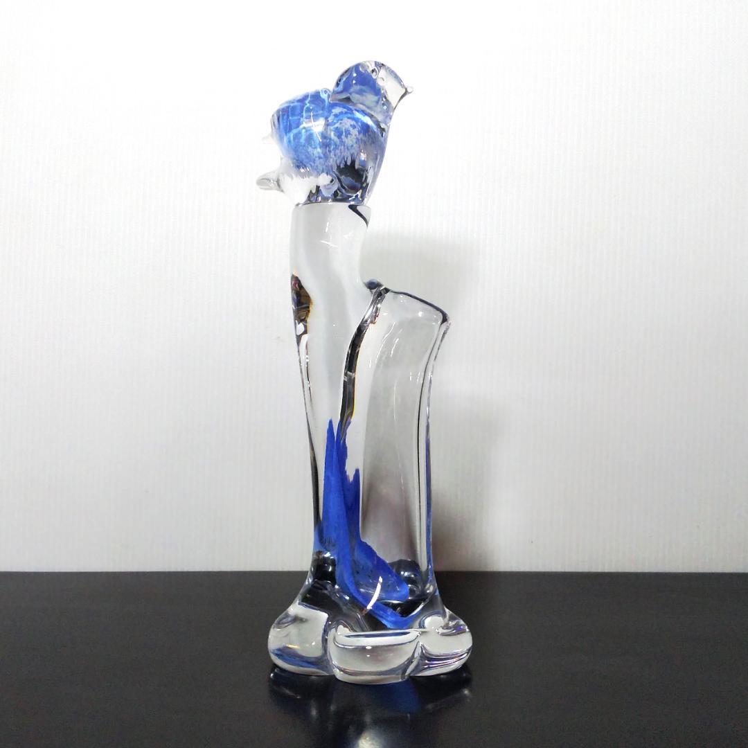 Marcolin Art Crystal マルコリン クリスタル 花瓶 青C30
