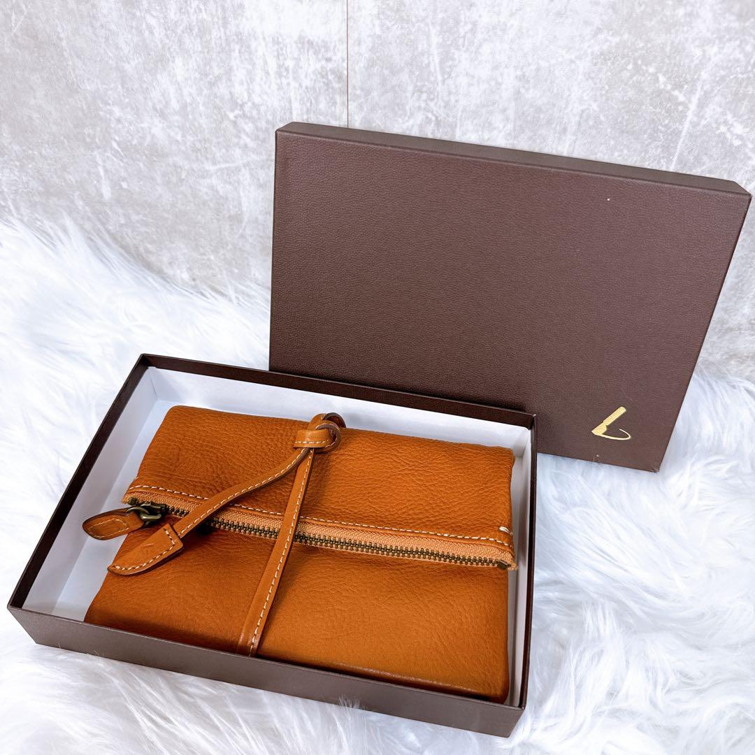 土屋鞄製造所 ツチヤカバン オイルヌメループフラットポーチ TO2318BR 箱