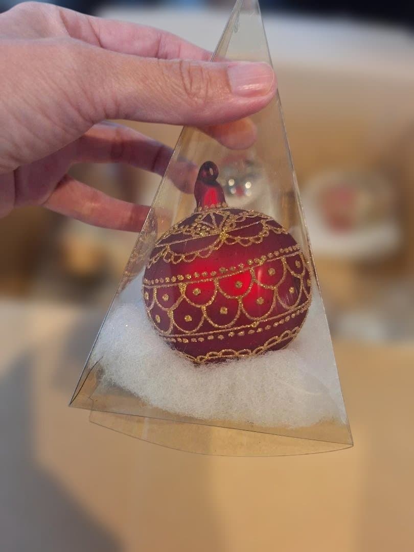 クリスマスオーナメント　手書きグラスボール　オーストリア製
