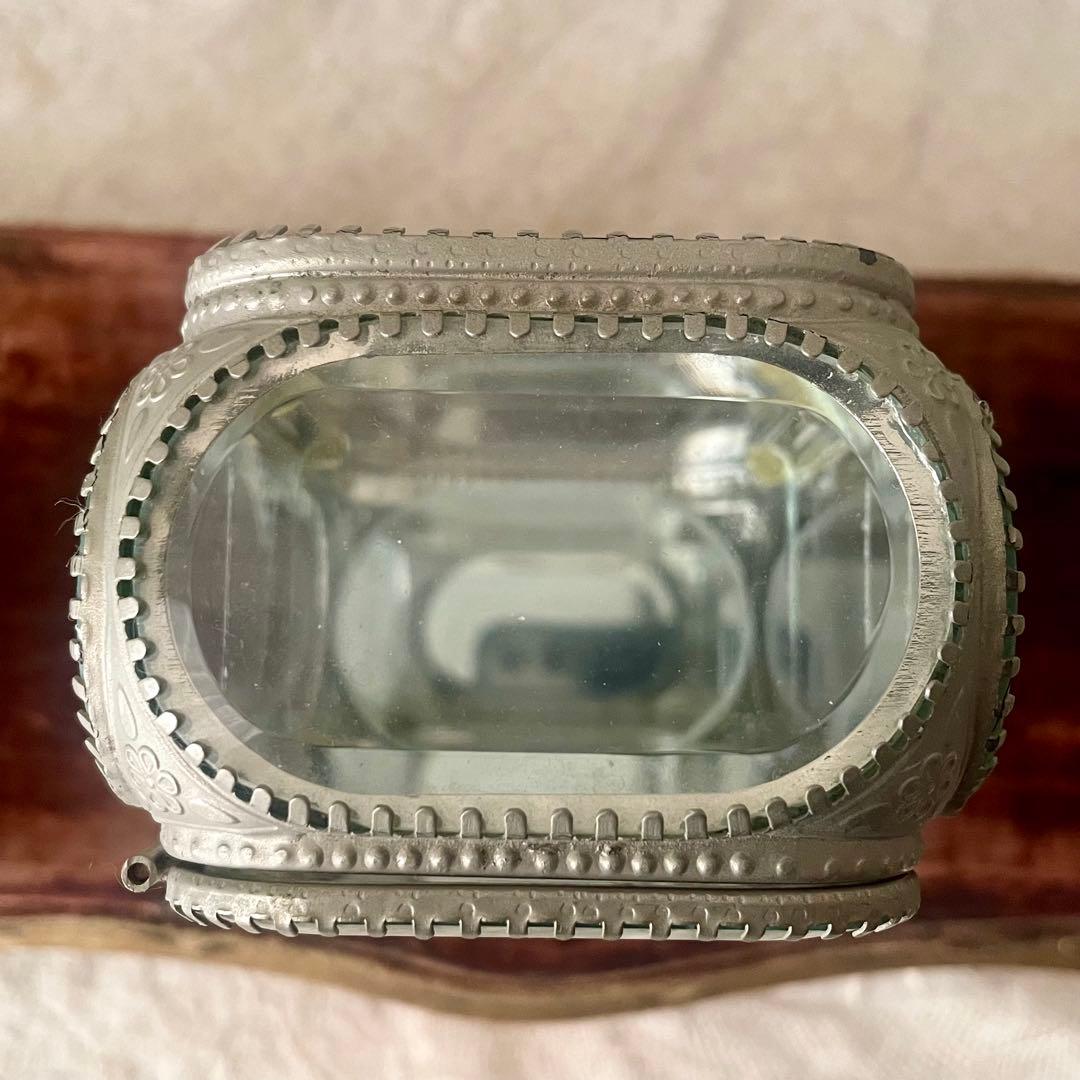 ガラスジュエリーケース　現行品　検フランスアンティーク　アクセサリーボックス