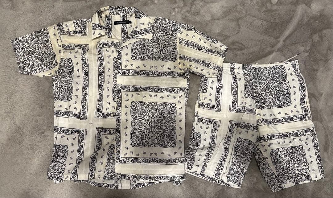 1piu1uguale3 バンダナ半袖シャツ&ショートパンツ