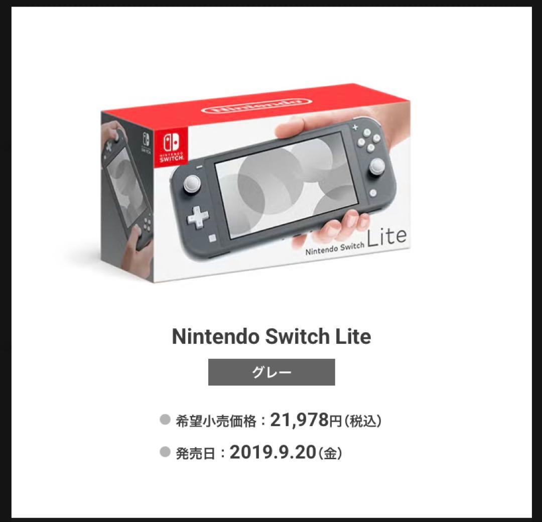 Nintendo Switch Lite グレー 新品未開封