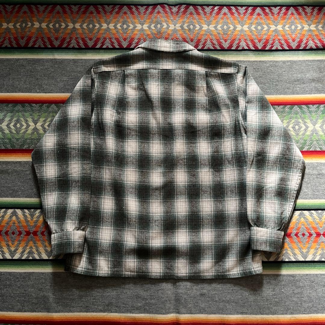 70s ペンドルトン ウール ボード シャツ シャドー オンブレ/50s 60s