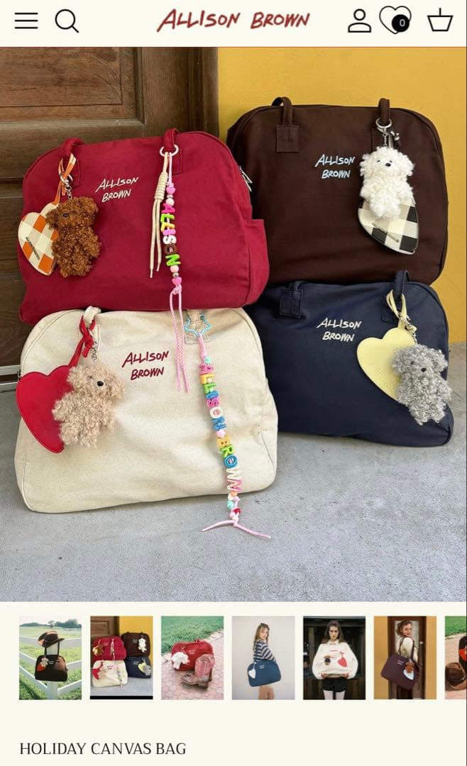 ALLISON BROWN トートアイボリー新品　Holiday Canvas