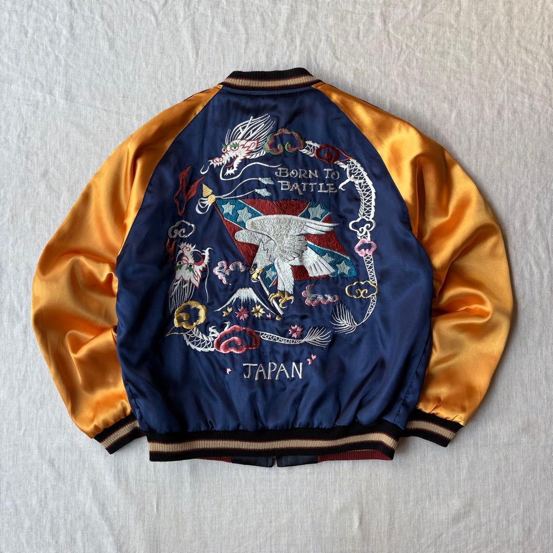 TAILOR 東洋 サテン リバーシブルスカジャン 虎×鷹 刺繍 TT10625