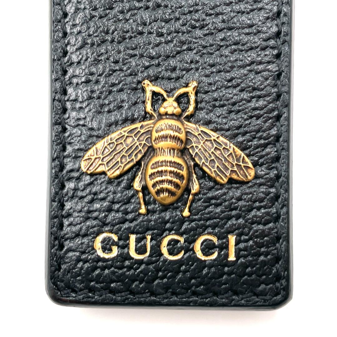 ✨️極美品✨️ グッチ ビー マネークリップ レザー メンズ レディース 黒