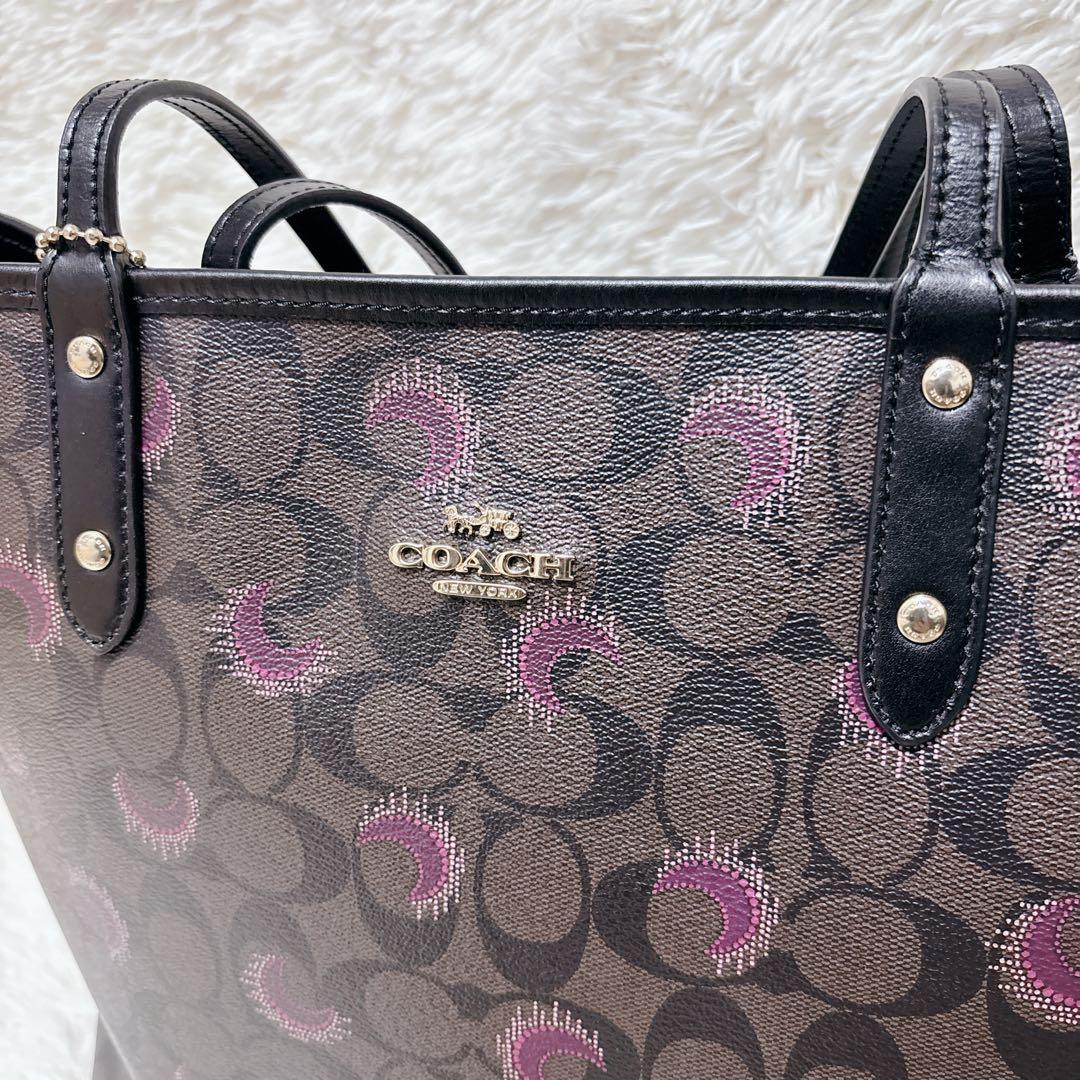 【未使用級】COACH トートバッグ シグネチャー ムーンリバーシブル A4収納