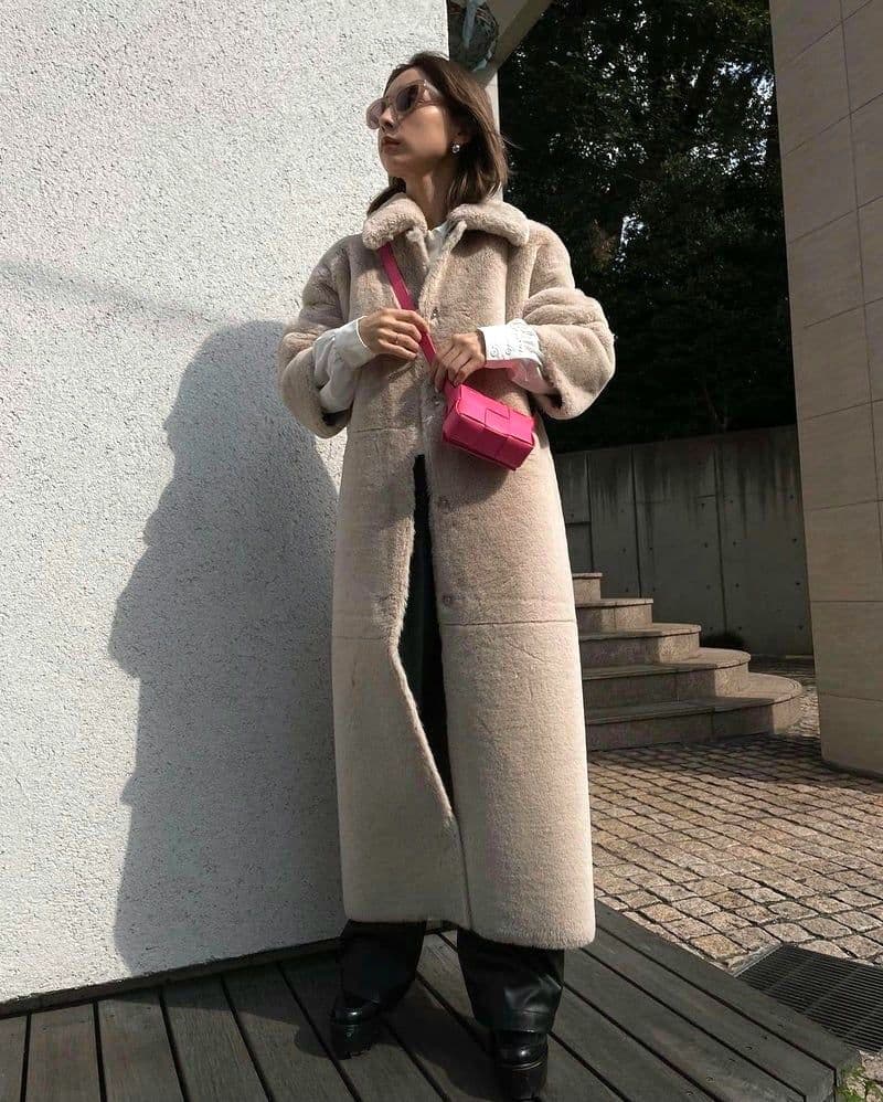 MANY WAY FAKE BOA COAT　AMERI vintage