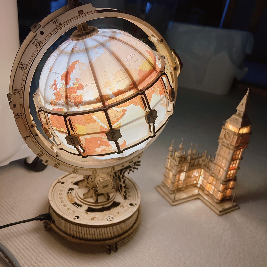 ROKR 地球儀 Rolife ビッグベン　ライト　完成品セット