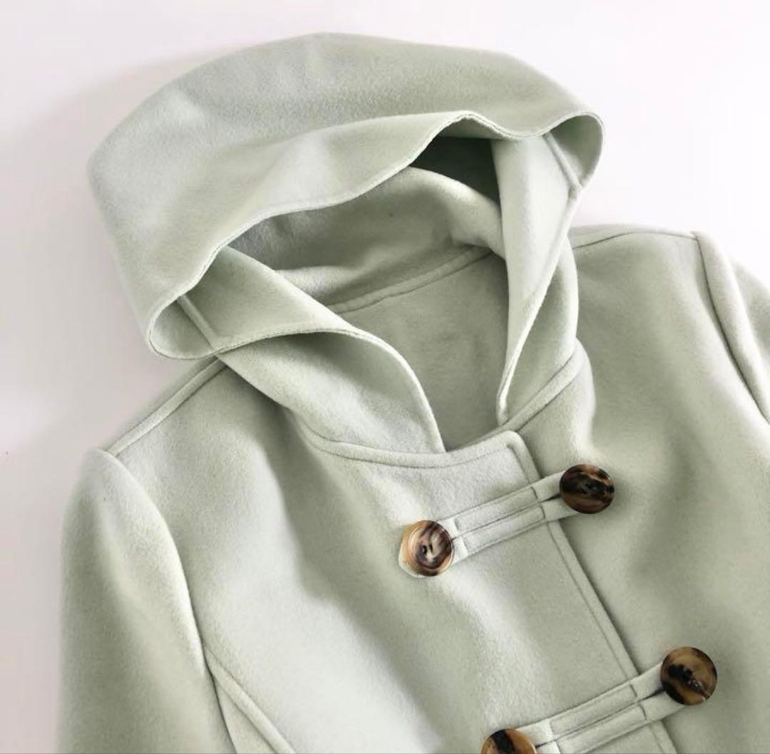 FOXEY カシミヤ100% ダッフルコート ショート丈 フード付 40