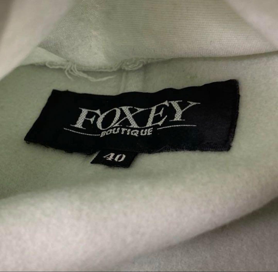 FOXEY カシミヤ100% ダッフルコート ショート丈 フード付 40