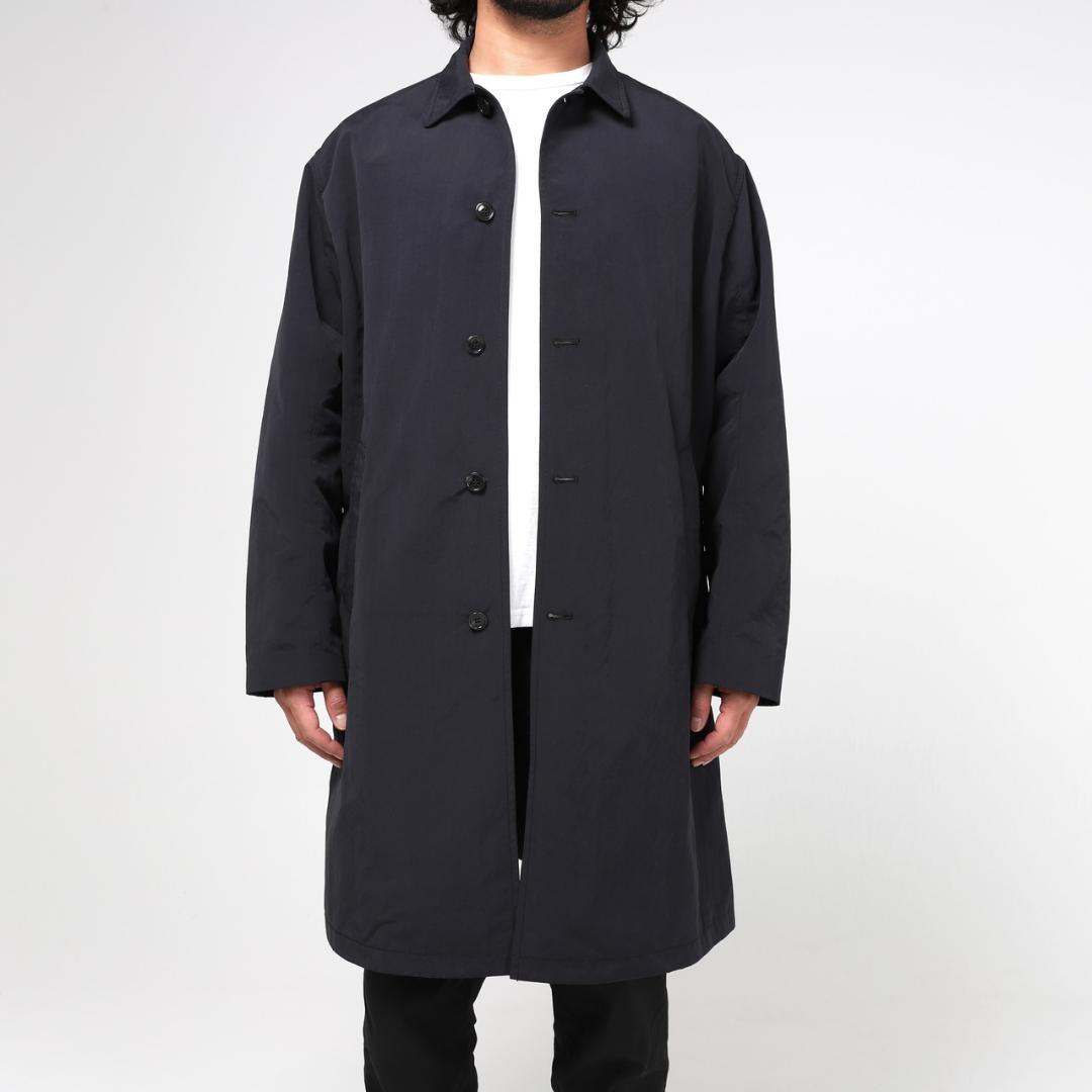 ジャケット・アウター Basic Nylon Bal Collar Coat (black)