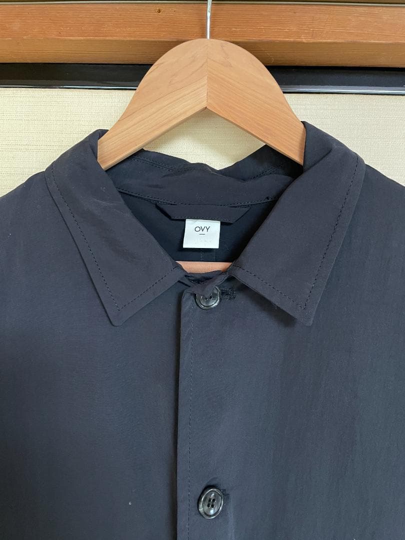 ジャケット・アウター Basic Nylon Bal Collar Coat (black)