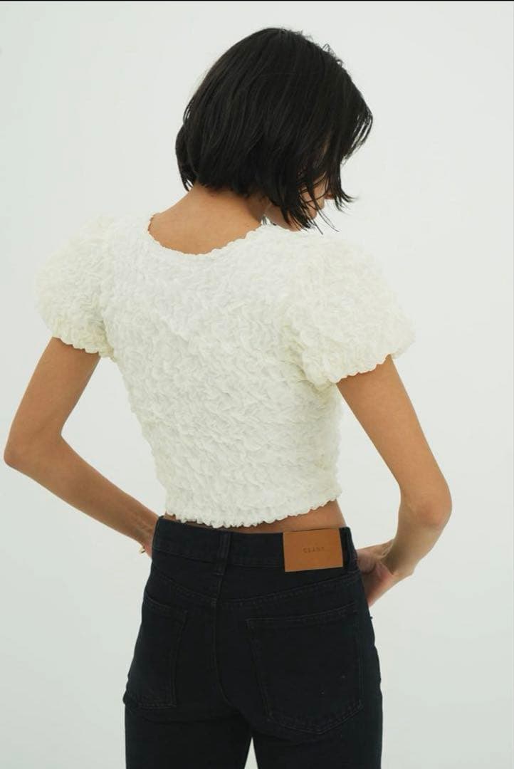 トップス W FACE SHIRRING CROPPED TOPS/ CLANE