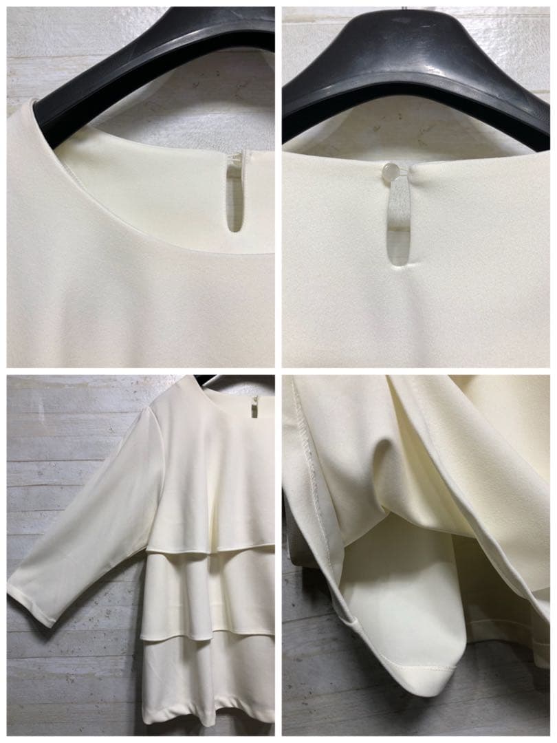 新品☆5Lサイズ♪紺系♪ノーカラーフォーマルパンツスーツ3点セット〇A999