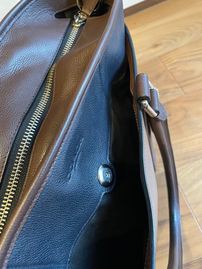 Coach コーチ ブラウンレザー トートバッグ