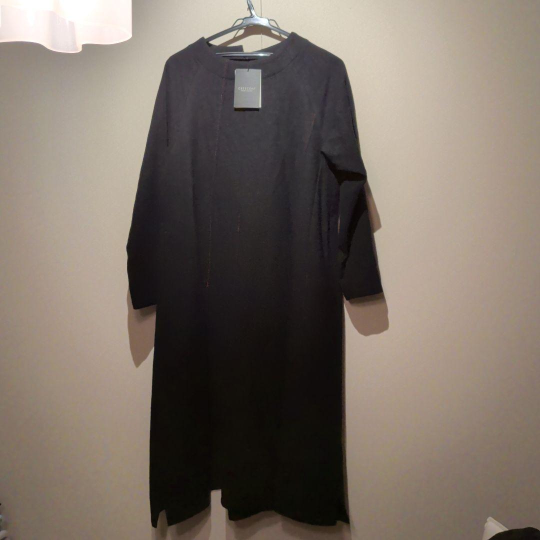 ☆新品タグ付き☆CRESCENT Aライン黒ロングウールワンピース
