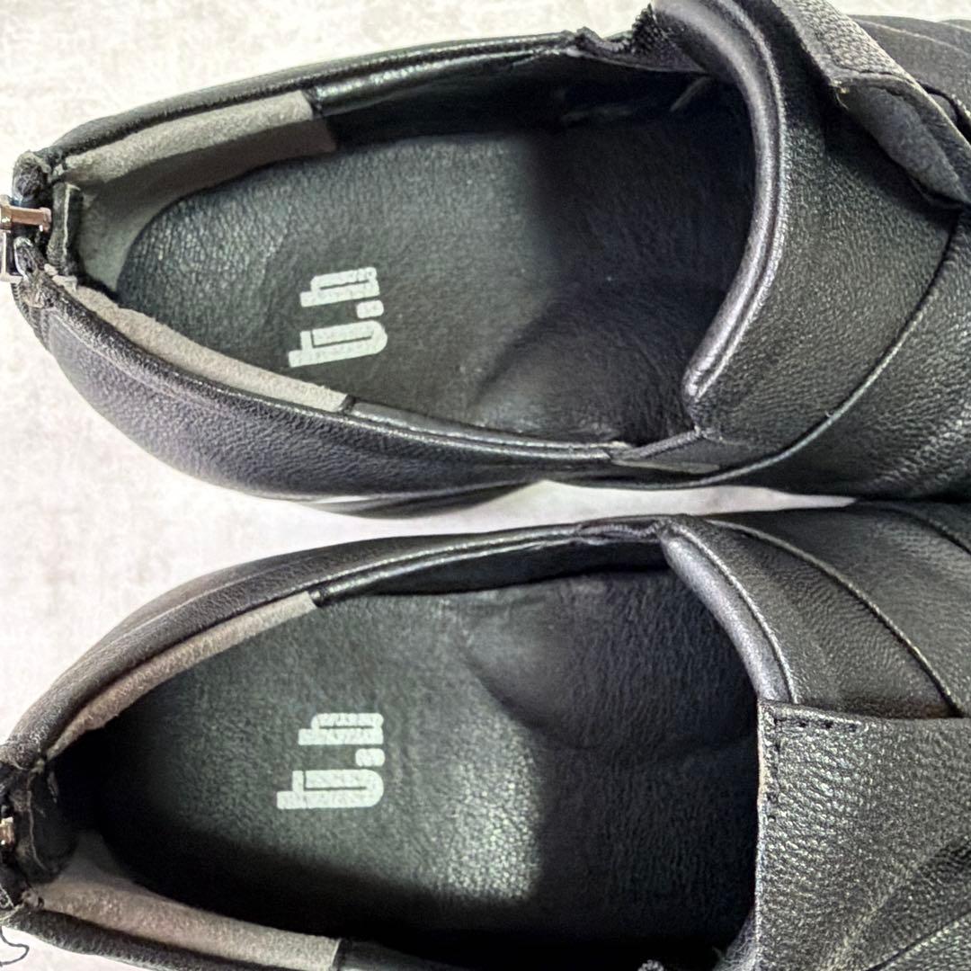 t.b センソユニコ シューズ 黒 23㎝ ねじれデザイン スニーカー 厚底