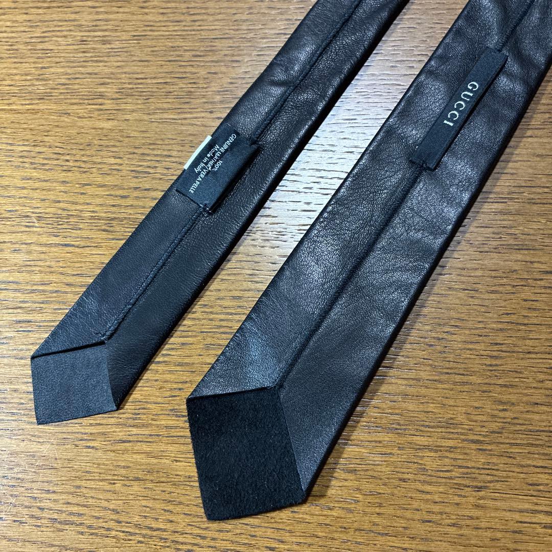 GUCCI グッチ 革ナロータイ