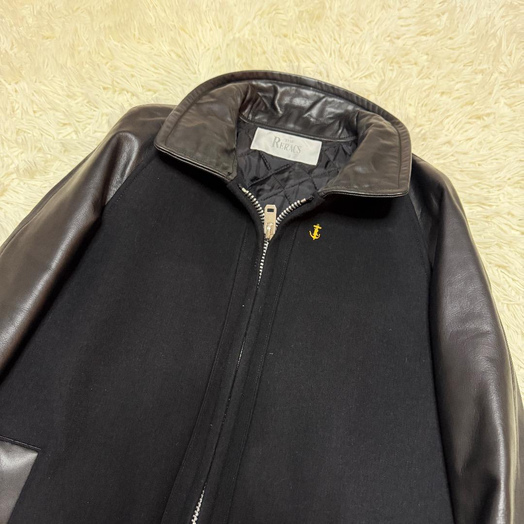 【定価8万】THE RERACS リラクス 日本製 レザー切替 ロングブルゾン