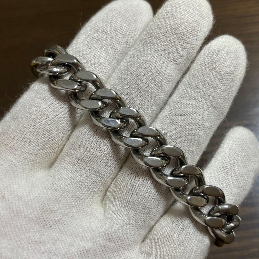 ［美品］フェンディ　FFロゴ　喜平　チェーンブレスレット　パラジウム＆ゴールド