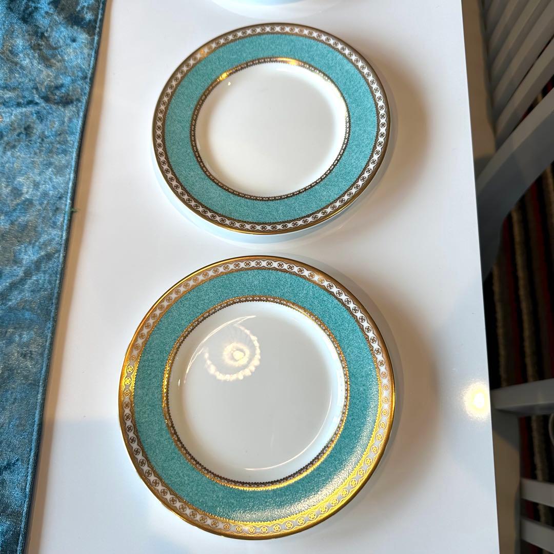 ウェッジウッドユーランダー パウダーターコイズ デザート皿15cm磁器5枚