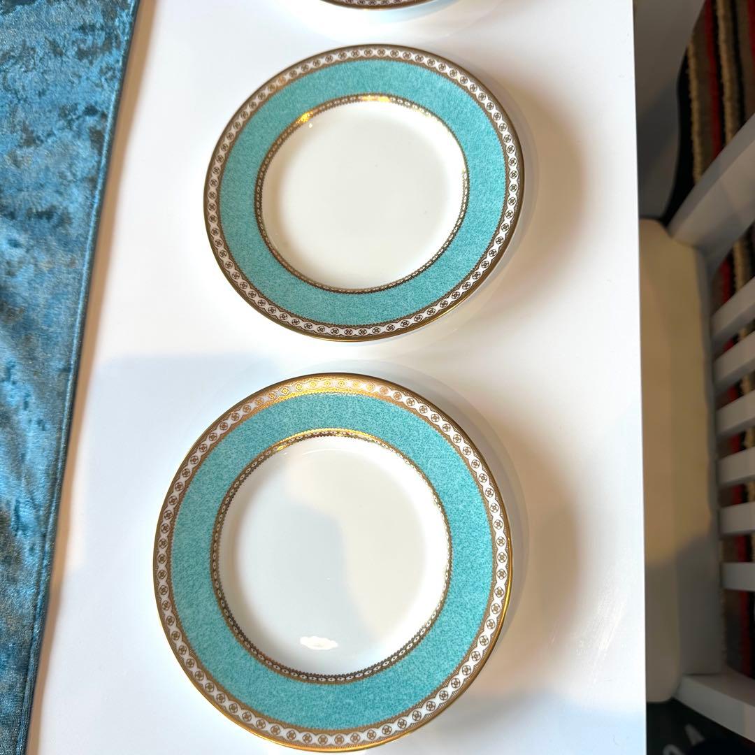 ウェッジウッドユーランダー パウダーターコイズ デザート皿15cm磁器5枚