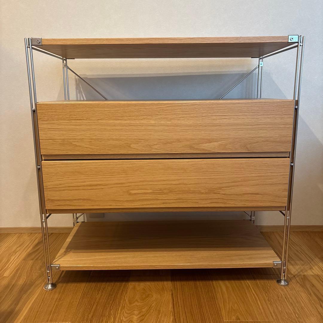 【完成品配送】無印良品　ユニットシェルフ　引き出し　オーク材
