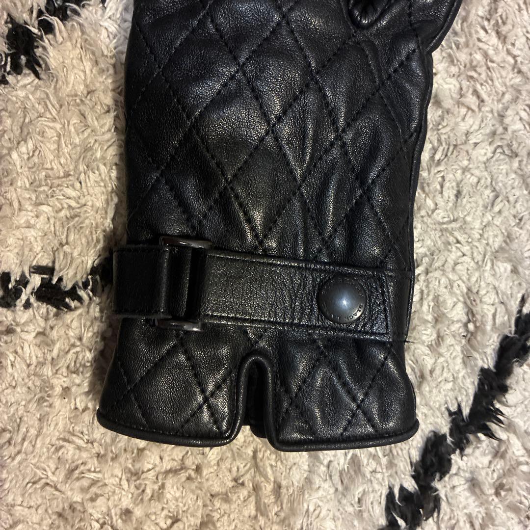 【希少】BURBERRYバーバリーブラックレーベル本革メタル釦加工レザー手袋
