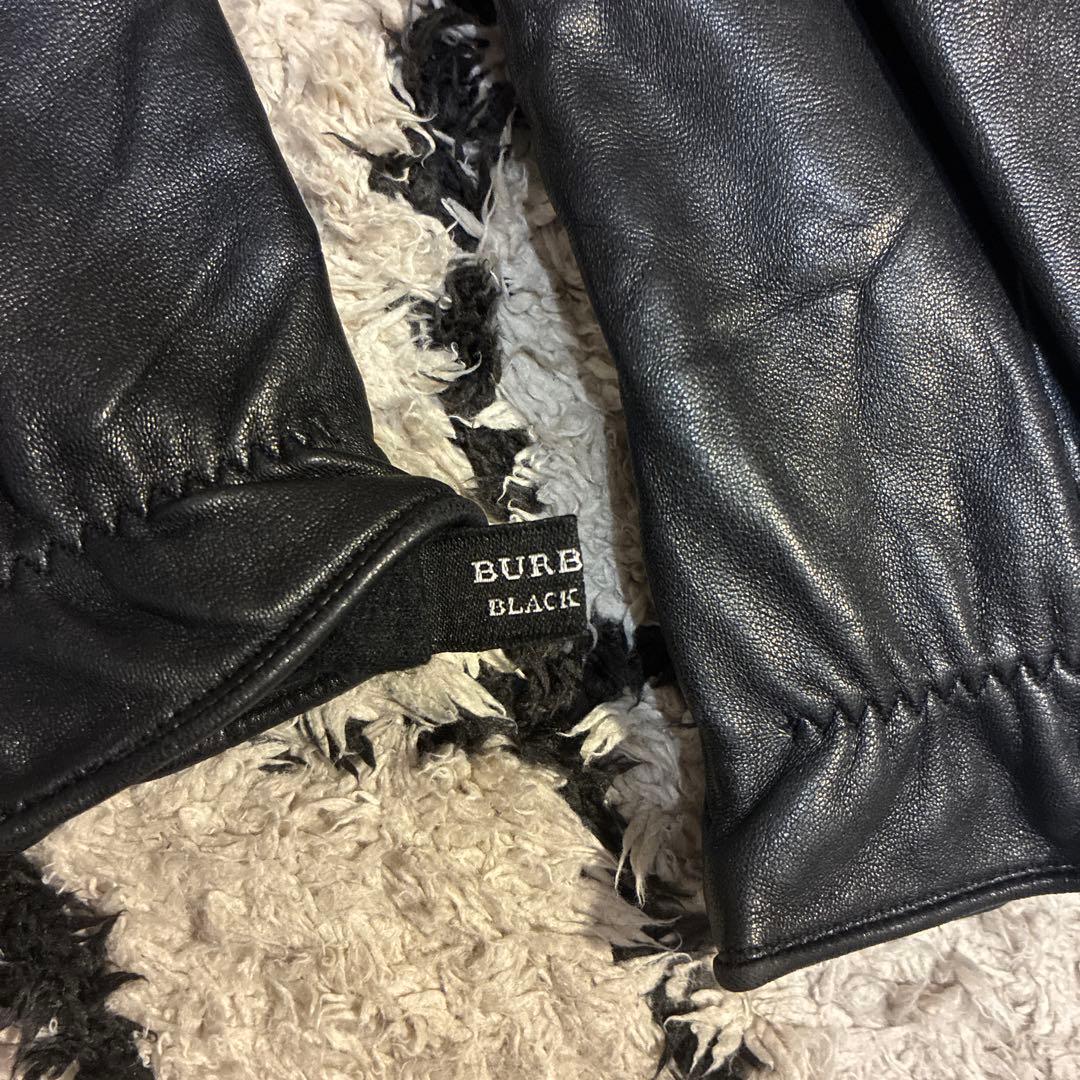 【希少】BURBERRYバーバリーブラックレーベル本革メタル釦加工レザー手袋