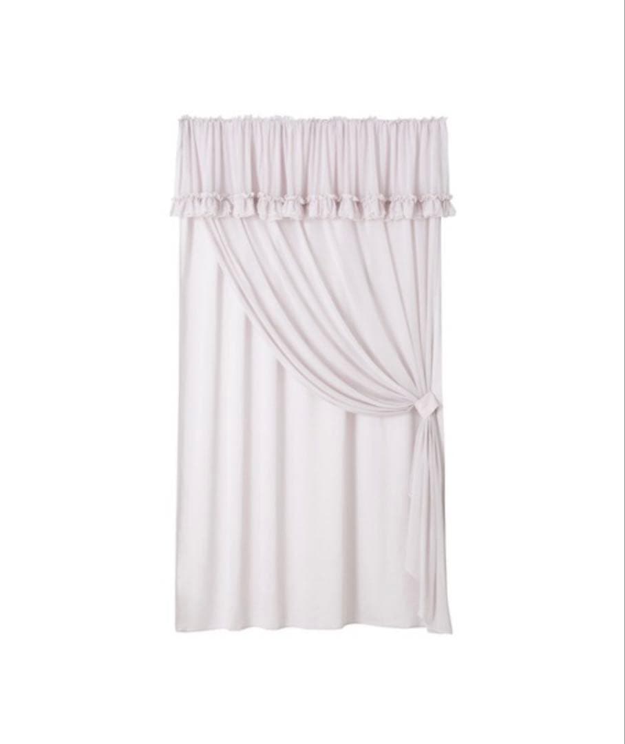 フランフラン　フリルバランス ダブルカーテン　ライトピンク　姫系　2枚セット