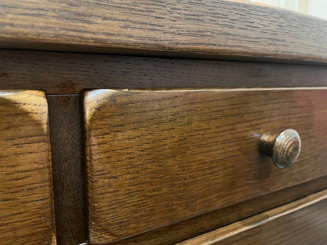 ダークブラウン 木製チェスト 5段