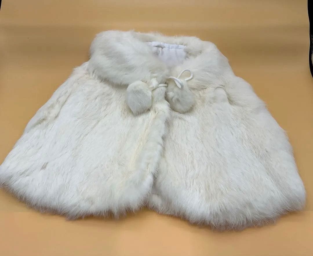 ベビー　ファーケープ　ポンチョ　アイボリー